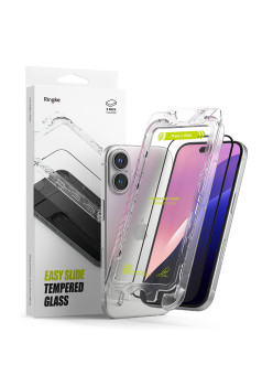 Folie pentru iPhone 16 Plus / iPhone 15 Plus (set 2) - Ringke Easy Slide Tempered Glass - Clear