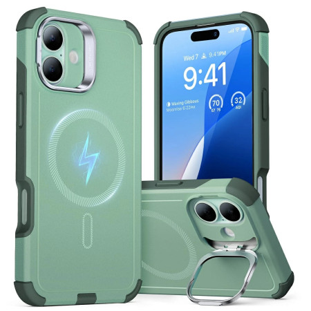 Husa pentru iPhone 16 - ESR Cyber Armor Kickstand - Green