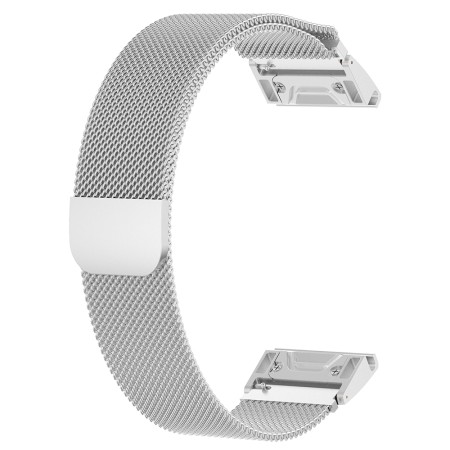 Curea pentru Garmin Fenix 3/3 HR/5X/5X Plus/6X/6X Pro/7X/7X Pro Solar - Techsuit Watchband QuickFit 26mm (W009) - Silver