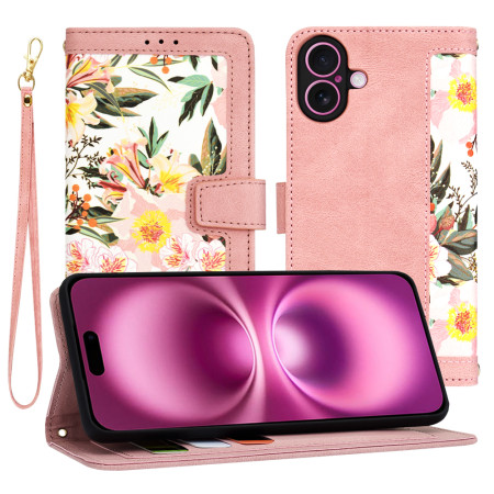 Husa FlipCraft pentru iPhone 16 Plus - Protectie 360, Design Floral, Sweetheart Pink