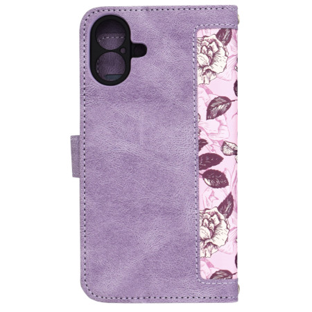 Husa FlipCraft pentru iPhone 16 Plus - Protectie 360, Design Floral, Mysterious Purple