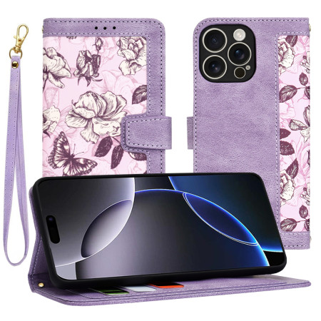 Husa FlipCraft pentru iPhone 16 Pro Max - Protectie 360, Design Floral, Mysterious Purple