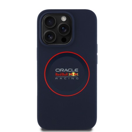 Husa pentru iPhone 14 Pro - Red Bull Racing Silicone Red Ring MagSafe (RBHMP14L24SIILVR) - Navy