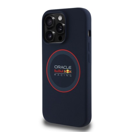 Husa pentru iPhone 14 Pro - Red Bull Racing Silicone Red Ring MagSafe (RBHMP14L24SIILVR) - Navy