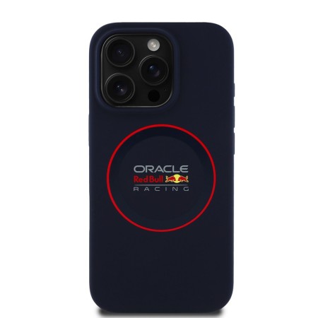 Husa pentru iPhone 15 Pro - Red Bull Racing Silicone Red Ring MagSafe (RBHMP15L24SIILVR) - Navy