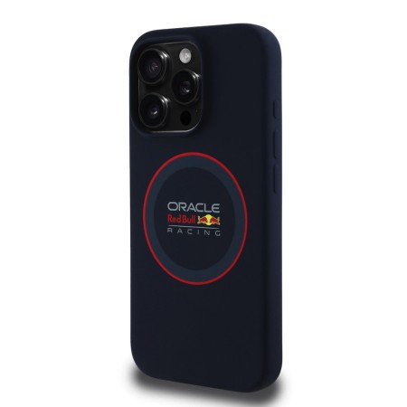 Husa pentru iPhone 15 Pro - Red Bull Racing Silicone Red Ring MagSafe (RBHMP15L24SIILVR) - Navy