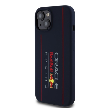 Husa pentru iPhone 15 - Red Bull Racing Silicone Oversize Vertical Logo MagSafe (RBHMP15S24SIOLRV) - Navy