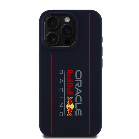 Husa pentru iPhone 15 Pro Max - Red Bull Racing Silicone Oversize Vertical Logo MagSafe (RBHMP15X24SIOLRV) - Navy