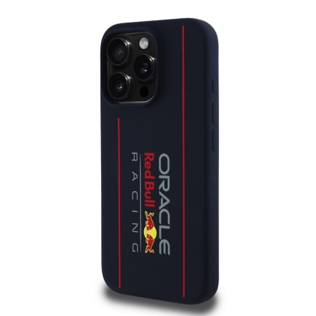 Husa pentru iPhone 15 Pro Max - Red Bull Racing Silicone Oversize Vertical Logo MagSafe (RBHMP15X24SIOLRV) - Navy