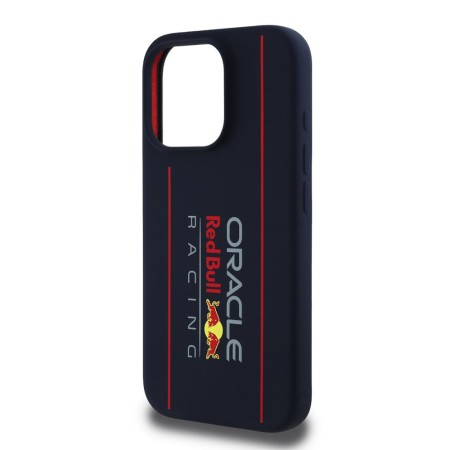 Husa pentru iPhone 15 Pro Max - Red Bull Racing Silicone Oversize Vertical Logo MagSafe (RBHMP15X24SIOLRV) - Navy