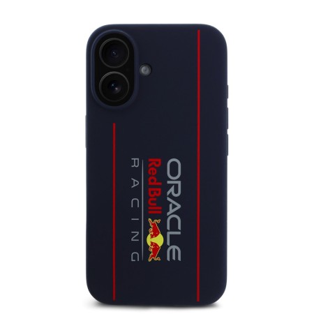 Husa pentru iPhone 16 - Red Bull Racing Silicone Oversize Vertical Logo MagSafe (RBHMP16S24SIOLRV) - Navy