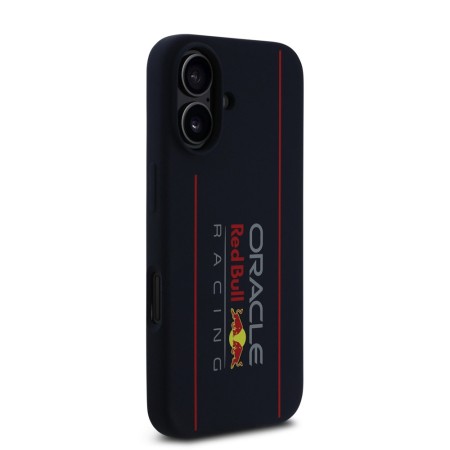 Husa pentru iPhone 16 - Red Bull Racing Silicone Oversize Vertical Logo MagSafe (RBHMP16S24SIOLRV) - Navy