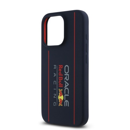 Husa pentru iPhone 16 Pro - Red Bull Racing Silicone Oversize Vertical Logo MagSafe (RBHMP16L24SIOLRV) - Navy