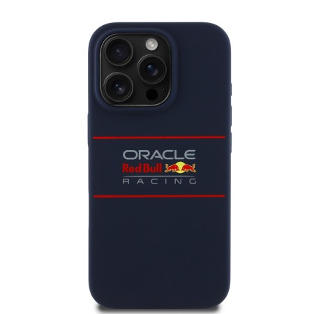 Husa pentru iPhone 15 Pro - Red Bull Racing Silicone Horizontal Centered Logo MagSafe (RBHMP15L24SIHSRV) - Navy