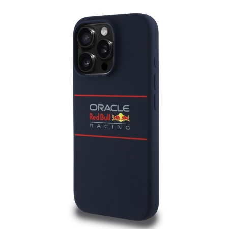 Husa pentru iPhone 15 Pro - Red Bull Racing Silicone Horizontal Centered Logo MagSafe (RBHMP15L24SIHSRV) - Navy