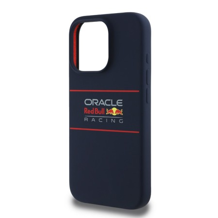 Husa pentru iPhone 15 Pro - Red Bull Racing Silicone Horizontal Centered Logo MagSafe (RBHMP15L24SIHSRV) - Navy