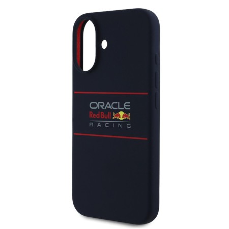 Husa pentru iPhone 16 Plus - Red Bull Racing Silicone Horizontal Centered Logo MagSafe (RBHMP16M24SIHSRV) - Navy