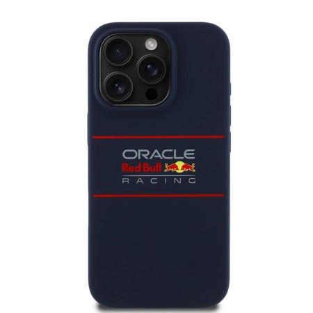 Husa pentru iPhone 16 Pro - Red Bull Racing Silicone Horizontal Centered Logo MagSafe (RBHMP16L24SIHSRV) - Navy