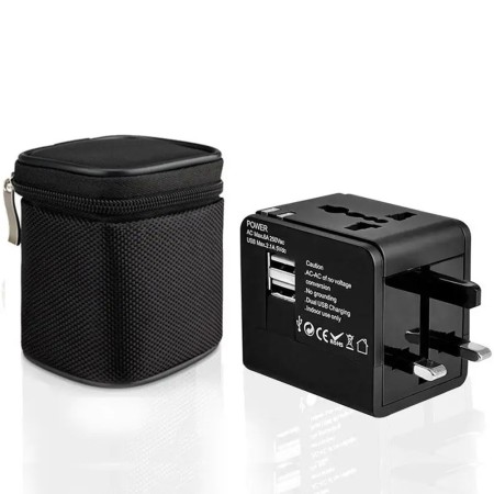 Adaptor pentru Priza PD20W, QC, USB, Type-C, EU, UK, AUS, US - Techsuit (HHT148) - Black