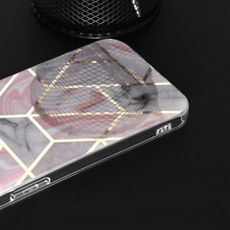 Husa pentru iPhone 16 - Techsuit Marble Series - Pink Hex