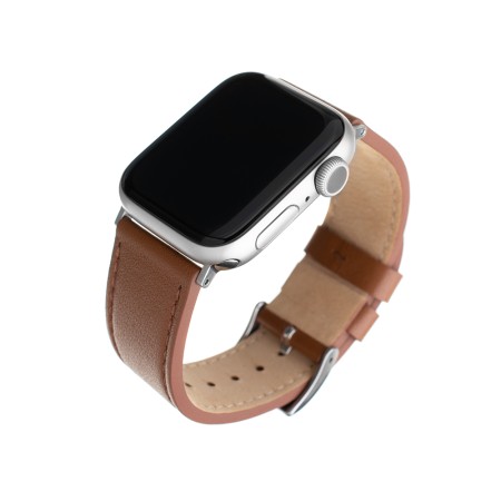 Curea pentru Apple Watch 1/2/3/4/5/6/7/8/9/10/SE/SE 2/Ultra/Ultra 2 (42/44/45/46/49mm) - Fixed Leather Strap - Brown