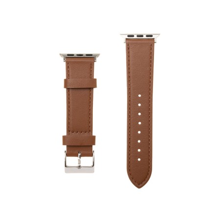 Curea pentru Apple Watch 1/2/3/4/5/6/7/8/9/10/SE/SE 2/Ultra/Ultra 2 (42/44/45/46/49mm) - Fixed Leather Strap - Brown