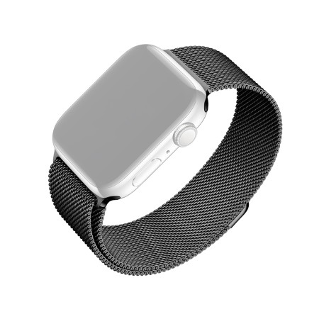 Curea pentru Apple Watch 1/2/3/4/5/6/7/8/9/10/SE/SE 2/Ultra/Ultra 2 (42/44/45/46/49mm) - Fixed Mesh Strap - Black