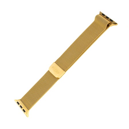 Curea pentru Apple Watch 1/2/3/4/5/6/7/8/9/10/SE/SE 2/Ultra/Ultra 2 (42/44/45/46/49mm) - Fixed Mesh Strap - Gold