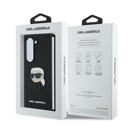 Husa pentru Samsung Galaxy Z Fold6 - Karl Lagerfeld Saffiano (KLHCZFD6PGKSKIHK) - Monogram Head Pin