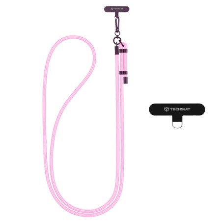 Snur pentru Telefon, Carabina, Durabil, Ajustabil, Nailon Impletit, Universal - Flamingo Pink