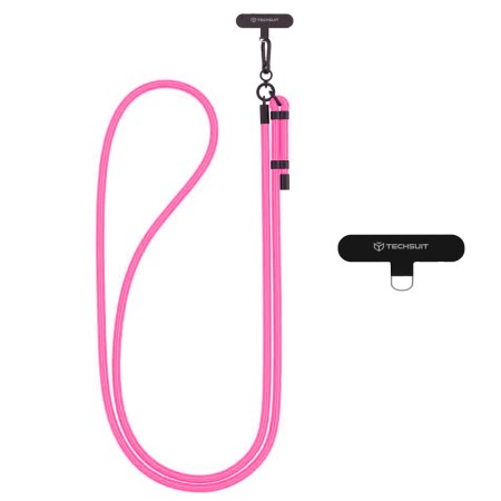 Snur pentru Telefon, Carabina, Durabil, Ajustabil, Nailon Impletit, Universal - Hot Pink