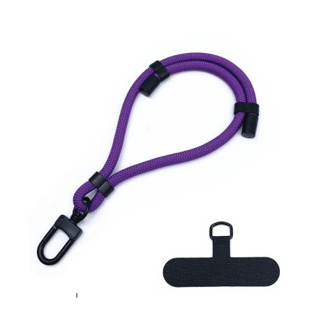 Snur pentru Telefon, Carabina, Ajustabil, Nailon Impletit, Universal - Techsuit Rope Wrist Strap (RWS1-26-34) - Cosmic Violet