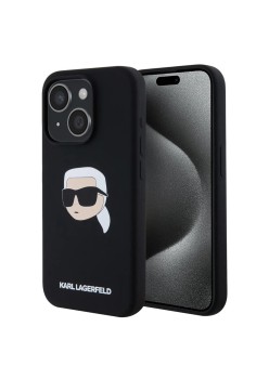 Husa pentru iPhone 15 - Karl Lagerfeld Silicone MagSafe - Karls Head