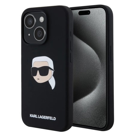 Husa pentru iPhone 15 - Karl Lagerfeld Silicone MagSafe - Karls Head