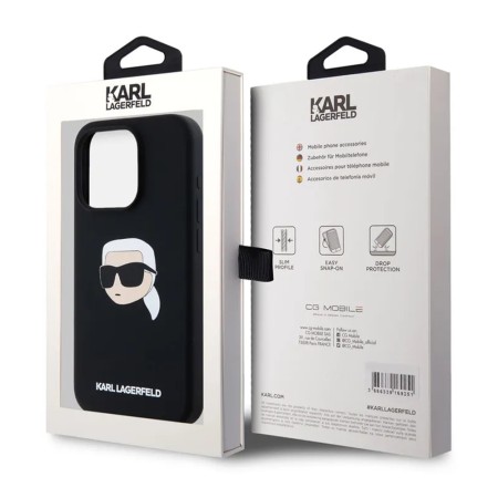 Husa pentru iPhone 15 - Karl Lagerfeld Silicone MagSafe - Karls Head