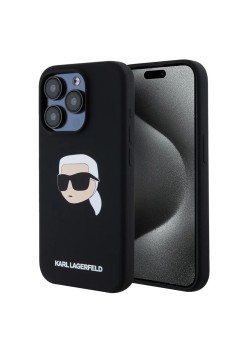 Husa pentru iPhone 15 Pro - Karl Lagerfeld Silicone MagSafe - Karls Head