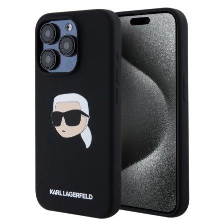 Husa pentru iPhone 15 Pro - Karl Lagerfeld Silicone MagSafe - Karls Head