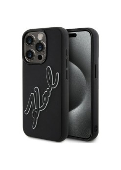 Husa pentru iPhone 15 Pro - Karl Lagerfeld 3D Design - Rubber Signature