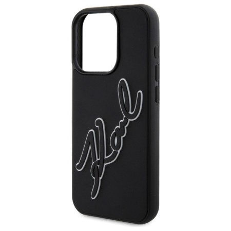 Husa pentru iPhone 15 Pro - Karl Lagerfeld 3D Design - Rubber Signature