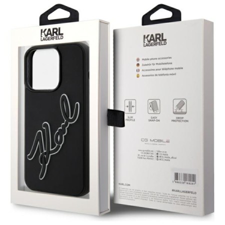 Husa pentru iPhone 15 Pro - Karl Lagerfeld 3D Design - Rubber Signature