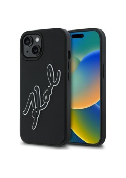 Husa pentru iPhone 15 - Karl Lagerfeld 3D Design - Rubber Signature