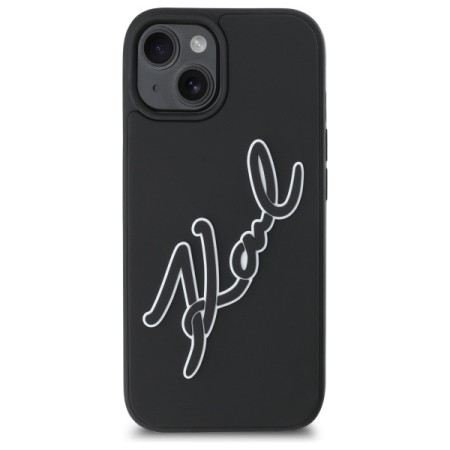 Husa pentru iPhone 15 - Karl Lagerfeld 3D Design - Rubber Signature