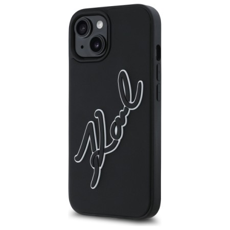 Husa pentru iPhone 15 - Karl Lagerfeld 3D Design - Rubber Signature