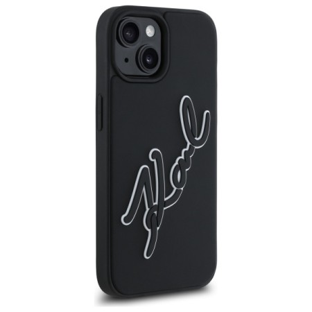 Husa pentru iPhone 15 - Karl Lagerfeld 3D Design - Rubber Signature