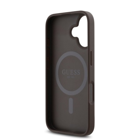 Husa pentru iPhone 16 - Guess Hardcase 4G Classic MagSafe - Brown