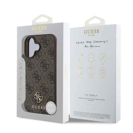 Husa pentru iPhone 16 - Guess Hardcase 4G Classic MagSafe - Brown