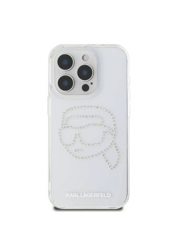 Husa pentru iPhone 16 Pro - Karl Lagerfeld IML Rhinestones - Karl Head Transparent