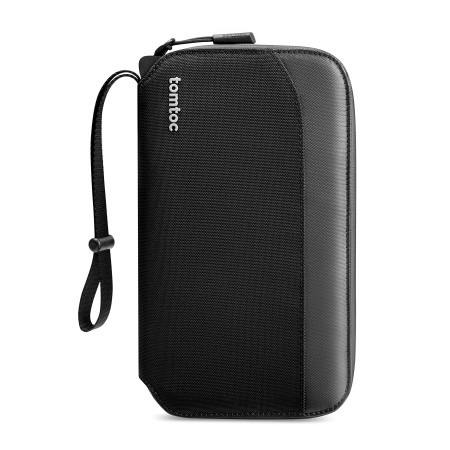 Tomtoc - Navigator Passport Bag (T03M1D1) - Back Slip Pocket, Portable Wrist Strap, Back Slip Pocket - Black