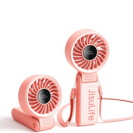 Ventilator Portabil 3600mAh cu Display Digital - JisuLife (Life7) - Pink