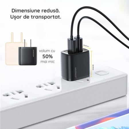 Incarcator pentru Priza 2x USB, 12W, 2.4A - JoyRoom (L-2A123) - Black